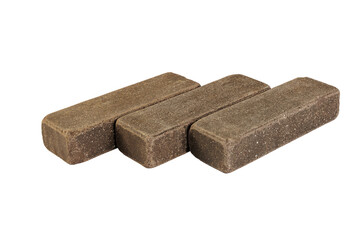 Sidewalk stone. Paving slabs Isolated white background. Full depth of field. Concept for advertising and design.