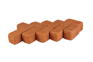 Sidewalk stone. Paving slabs Isolated white background. Full depth of field. Concept for advertising and design.