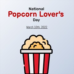 Happy Popcorn Snack Lover´s Day fair Sale Popcorn Day Wish DIY creative design with text for promotion on social media