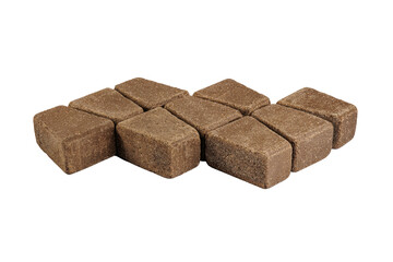 Sidewalk stone. Paving slabs Isolated white background. Full depth of field. Concept for advertising and design.