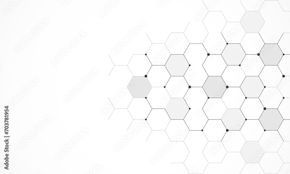 Fototapete Abstract design element with geometric background of hexagons shape pattern