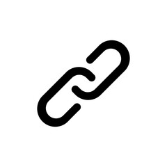 Link line icon. Connection chain icon in black and white color.