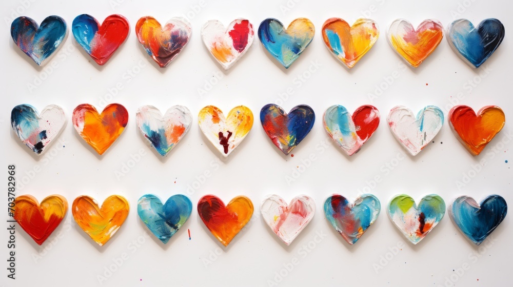 Aufkleber generative ai different heart stickers on a white background