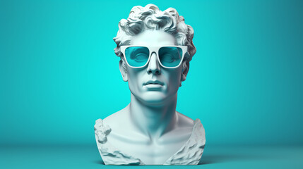 Classic with a Twist: Modern Sunglasses on an Antique Bust in Minimal Art