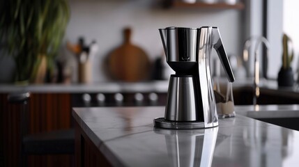 A Stainless Steel Sleek and Modern Pull Over Coffee Maker