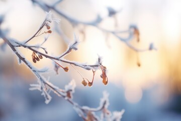 hoarfrost clinging to twigs