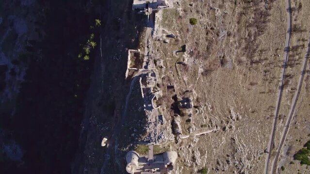 Aerial view of Rocca Calascio Castle, Abruzzo, Italy