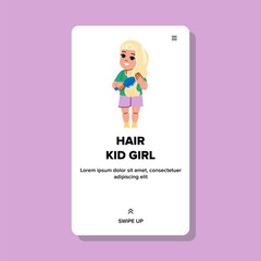 asian hair kid girl vector. child school, back excited, order yellow asian hair kid girl web flat cartoon illustration