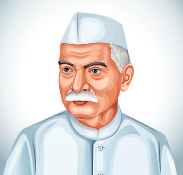 Vector illustration of Freedom Fighter Rajendra Prasad and National Hero 