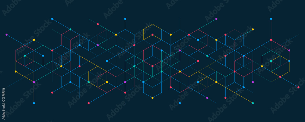Aufkleber Abstract pattern with simple geometric figures and dots