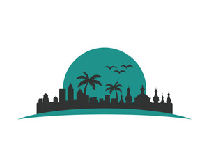 urban city skyline silhouette logo