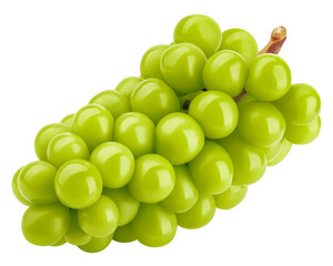 green Grape bunch, isolated on white background, full depth of field