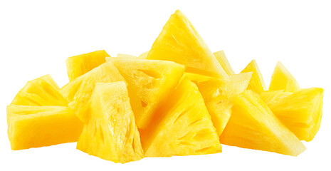 Pineapple slice isolated on white background, full depth of field