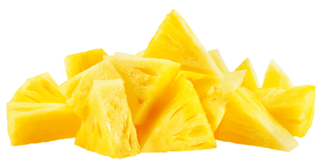 Pineapple slice isolated on white background, full depth of field