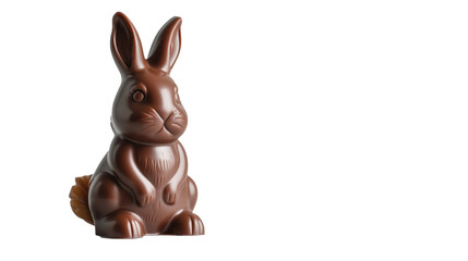 chocolate easter bunny isolated on transparent background
