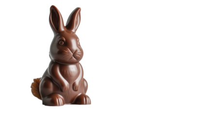 chocolate easter bunny isolated on transparent background