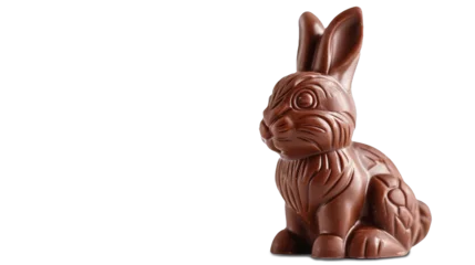 Fotobehang chocolate easter bunny isolated on transparent background © Layerform
