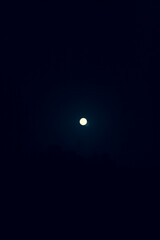 Full moon night landscape macro shot.