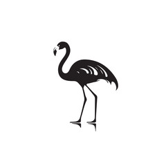 Obraz premium Flamingo in cartoon, doodle style. Isolated 2d vector illustration in logo, icon, sketch style, Eps 10, black and white. AI Generative