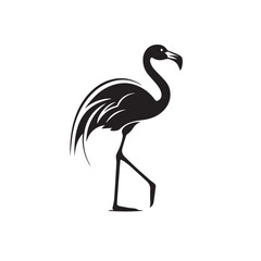 Flamingo in cartoon, doodle style. Isolated 2d vector illustration in logo, icon, sketch style, Eps 10, black and white. AI Generative