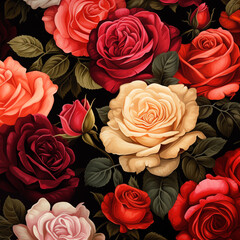 Roses, background, wallpaper