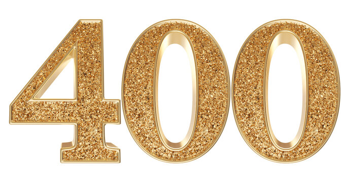 Gold 3d Number 400 luxury render