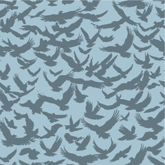 Seamless pattern with flying eagles