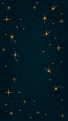 Abstract golden star sky vertical background vector illustration