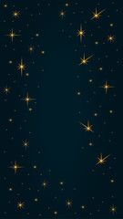 Abstract golden star sky vertical background vector illustration