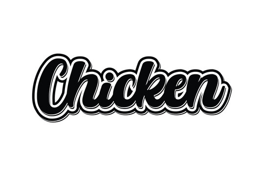 typography and text effect of the word chicken