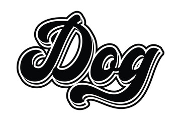 dog word typography and text effect