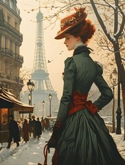 Paris vintage travel postcard