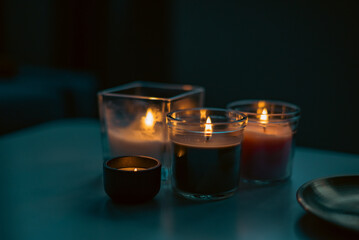 candles in the glass