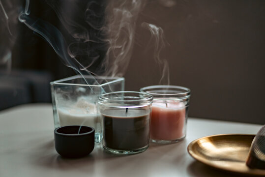 candles and smoke
