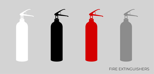 Fire extinguisher vector set illustration