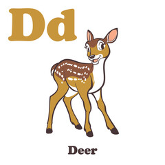 Deer Alphabet Cartoon Character For Kids