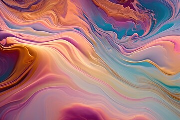 Currents of translucent hues, snaking metallic swirls, and foamy sprays of color shape the landscape of these free-flowing textures. Natural luxury abstract fluid art painting in liquid ink technique