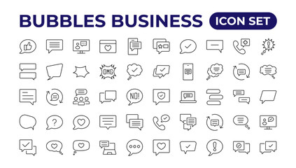 Fototapeta na wymiar Speech bubbles icon set.Bubbles Business icon.Outline icon collection.