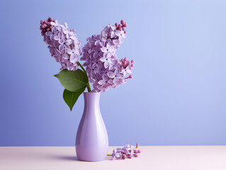 Lilac flower in studio background, single lilac flower, Beautiful flower images