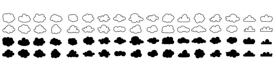 Toy cloud icon vector set. Baby clouds illustration sign collection. Cloud symbol or logo.