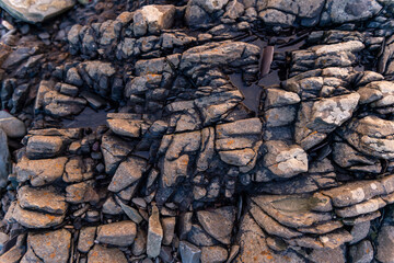 imagen detalle textura piedras laminadas de distintos tama&ntilde;os y grosores