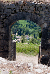 Mountain view from ancient Anacopia Fortress ruins, Abkhazia, Georgia, New Athos