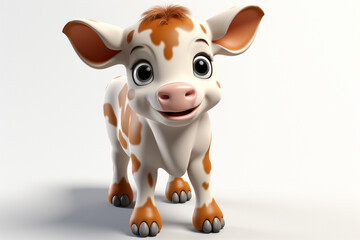 cute calf cartoon style