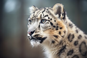 snow leopard with a fresh