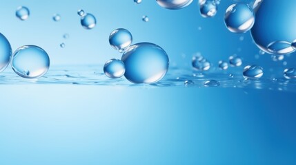 
A serene blue background featuring water and bubbles creates a soothing backdrop, enhancing the presentation of a serum or gel product.





