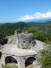 Mountain view from ancient Anacopia Fortress ruins, Abkhazia, Georgia, New Athos