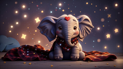 3d rendering of a cute elephant