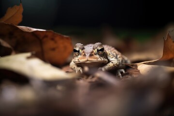 Obraz premium toad sitting under a large leafs shadow