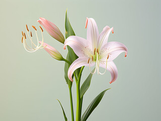 Obraz premium Lily flower in studio background, single lily flower, Beautiful flower images