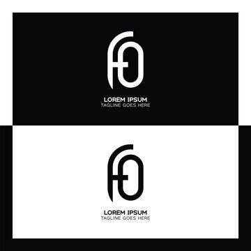 FO initial letters linked elegant logo. letter F and O pattern design monogram